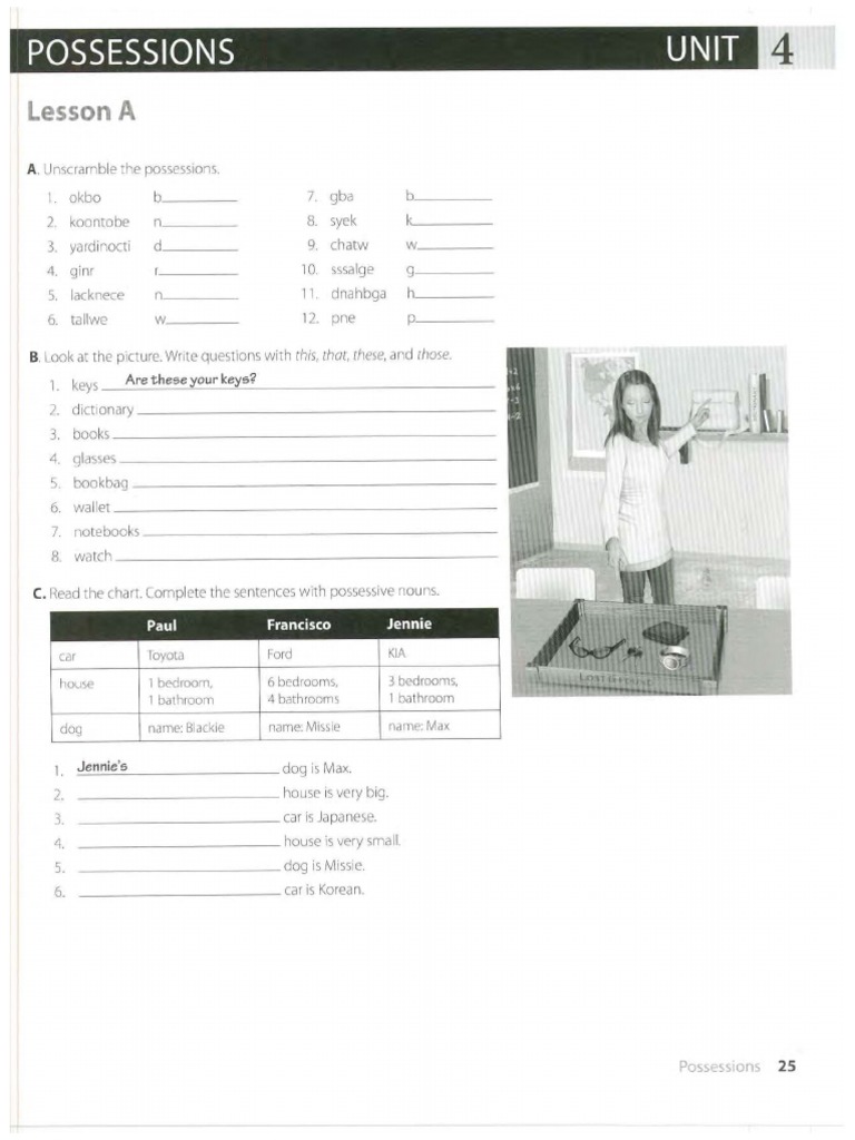 Workbook Intro A - Unit 4 | PDF