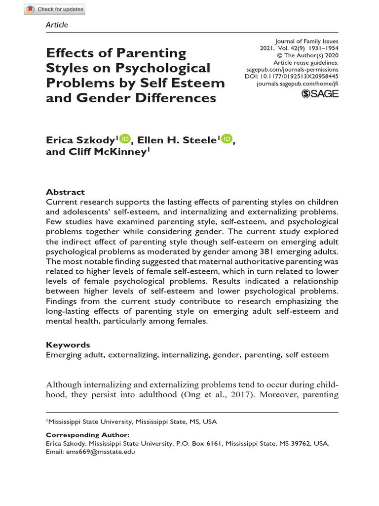 Parenting Style and Psychological Problems | PDF | Parenting ...