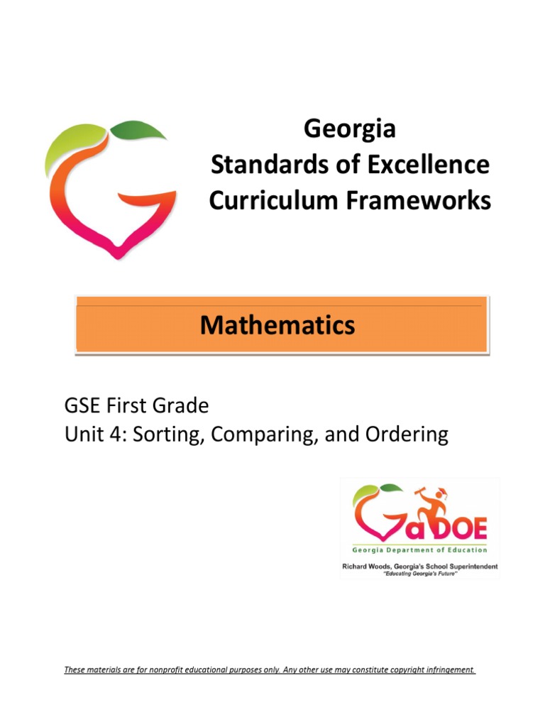 Standards of Excellence Curriculum Frameworks GSE First Grade