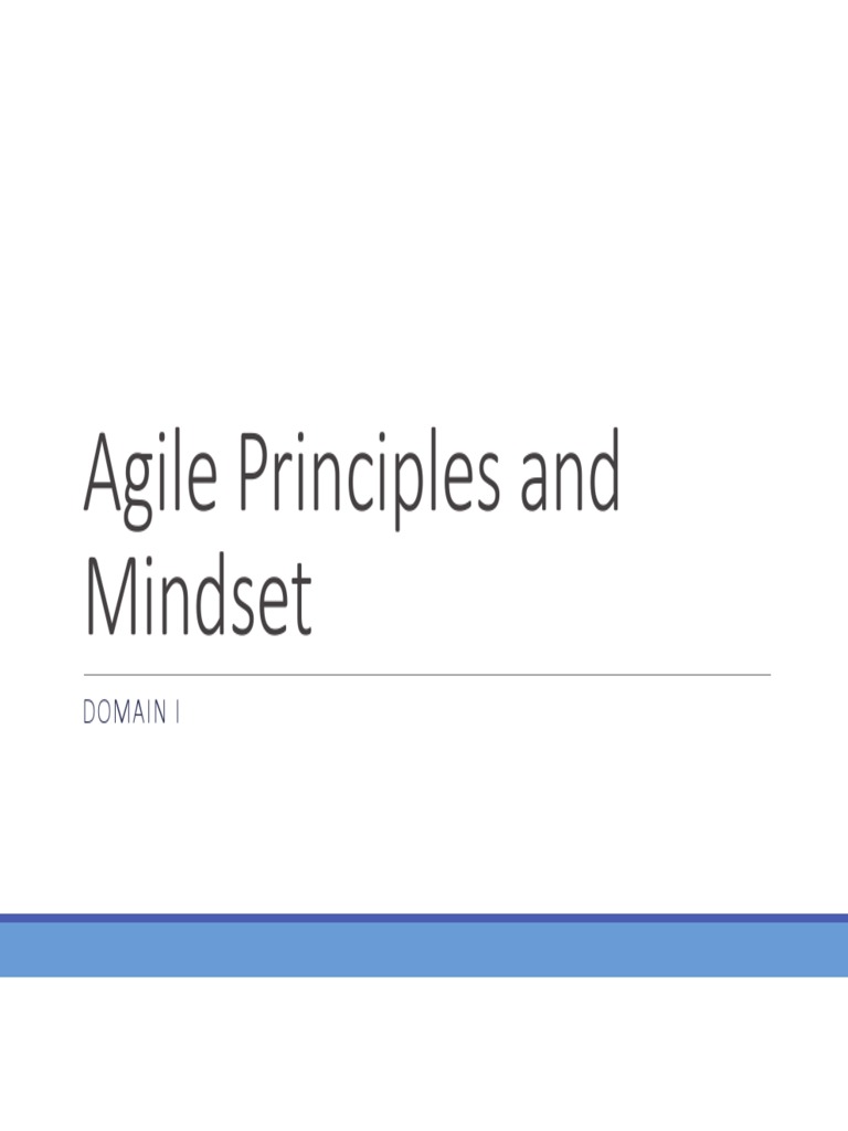 Agile Principles and Mindset: Domain I | PDF | Scrum (Software ...