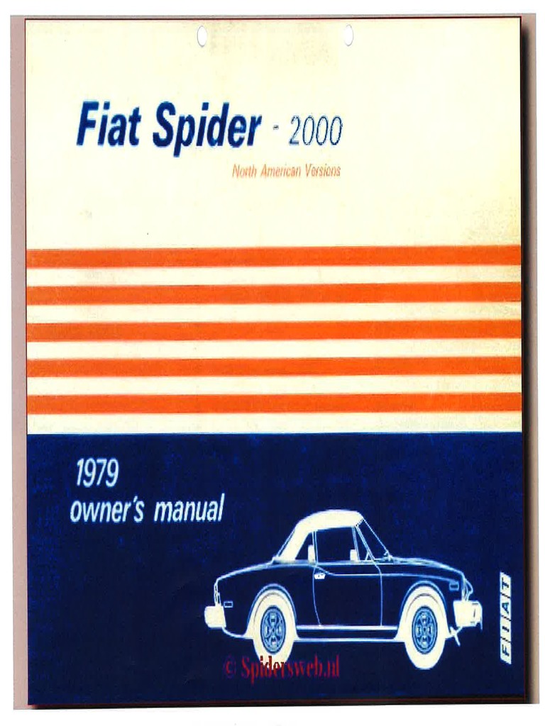 Fiat 124 Spider 2000 - 1979 Owner Manual NAV | PDF