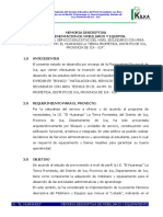 Memoria Descriptiva de Mobiliario y Equipamiento - El Huarango