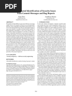 Automated Identification of Security Issues From Commit Messages and Bug Reports