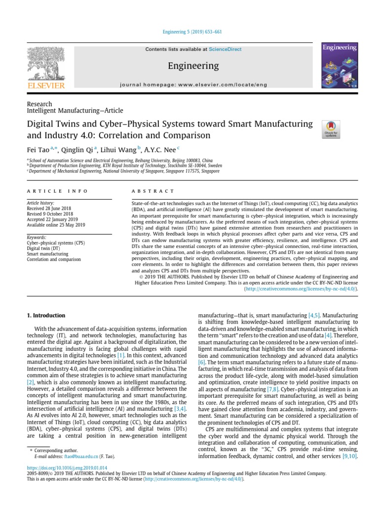 Digital Twins Industry 4 0 Pdf Internet Of Things Cyberspace