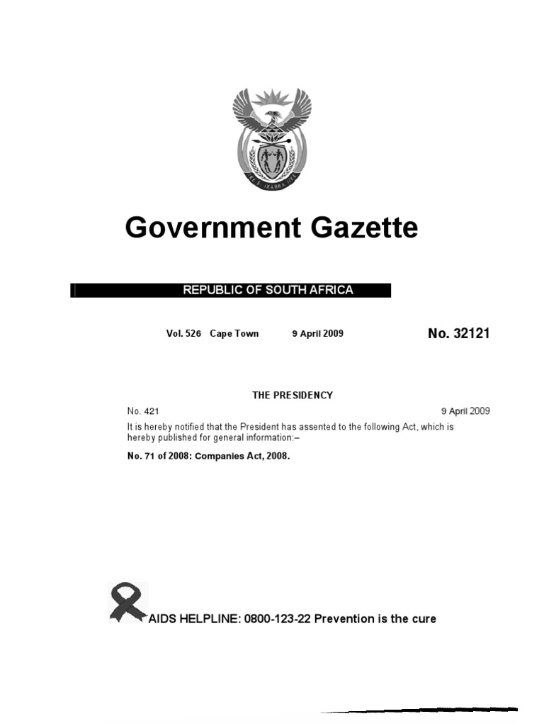 Companies Act 71 of 2008 PDF Securities (Finance) Board Of Directors