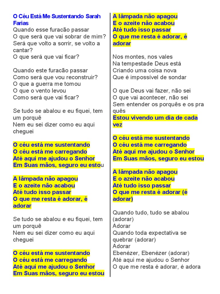 O Céu Está Me Sustentando Sarah Farias | PDF