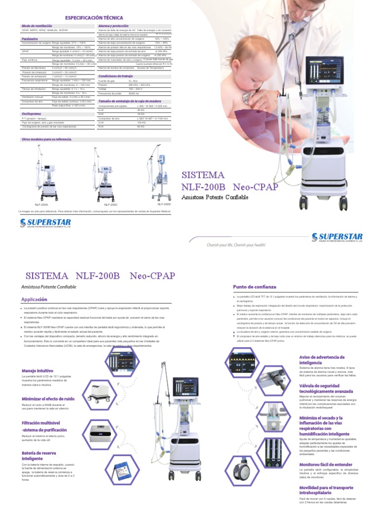 3 - Superstar Medical - CPAP-NLF200B | PDF | Sistema respiratorio | Oxígeno