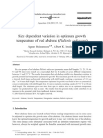 On Et Al 2008 Size Dependent Variation in Optimum Growth