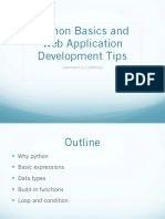 Python Basics and Web Application Development Tips: Jiannan Liu (Johnny)