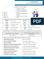 Present Simple WH Questions Interactive Worksheet