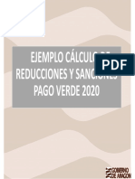PAC 2020. Ejemplo de Cálculo de Reducciones y Sanciones. Pago Verde