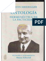 Martin Heidegger, Ontología. Hermenéutica de La Facticidad