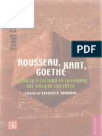 Cassier, E. (2007). Rousseau, Kant, Goethe. Filosofía y Cultura en La Europa Del Siglo de Las Luces. (Aramayo, R y Mas, S, Trads). México_FCE