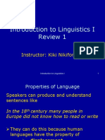 Linguistics I - Review 1 - 2017