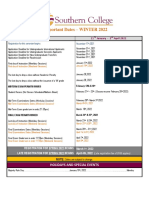 WINTER 2022 Important Dates Calendar