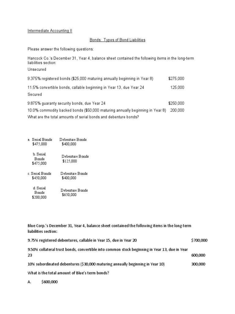 Types of Bond Liabilities Explained | PDF | Bonds (Finance) | Fixed Income