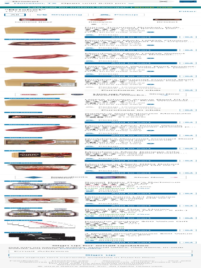 Search For Brisket Sam's Club PDF Barbecue Food Preparation