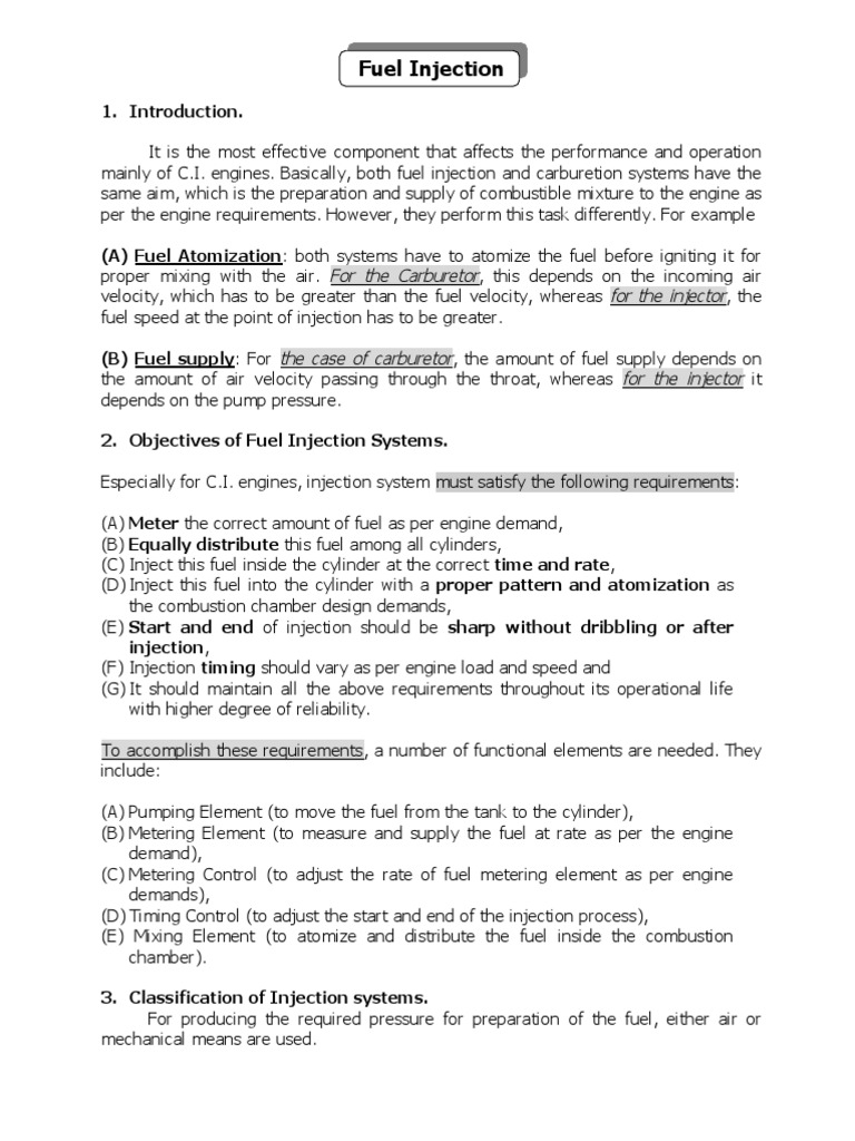 An InDepth Look at Fuel Injection Systems Explaining Their Objectives