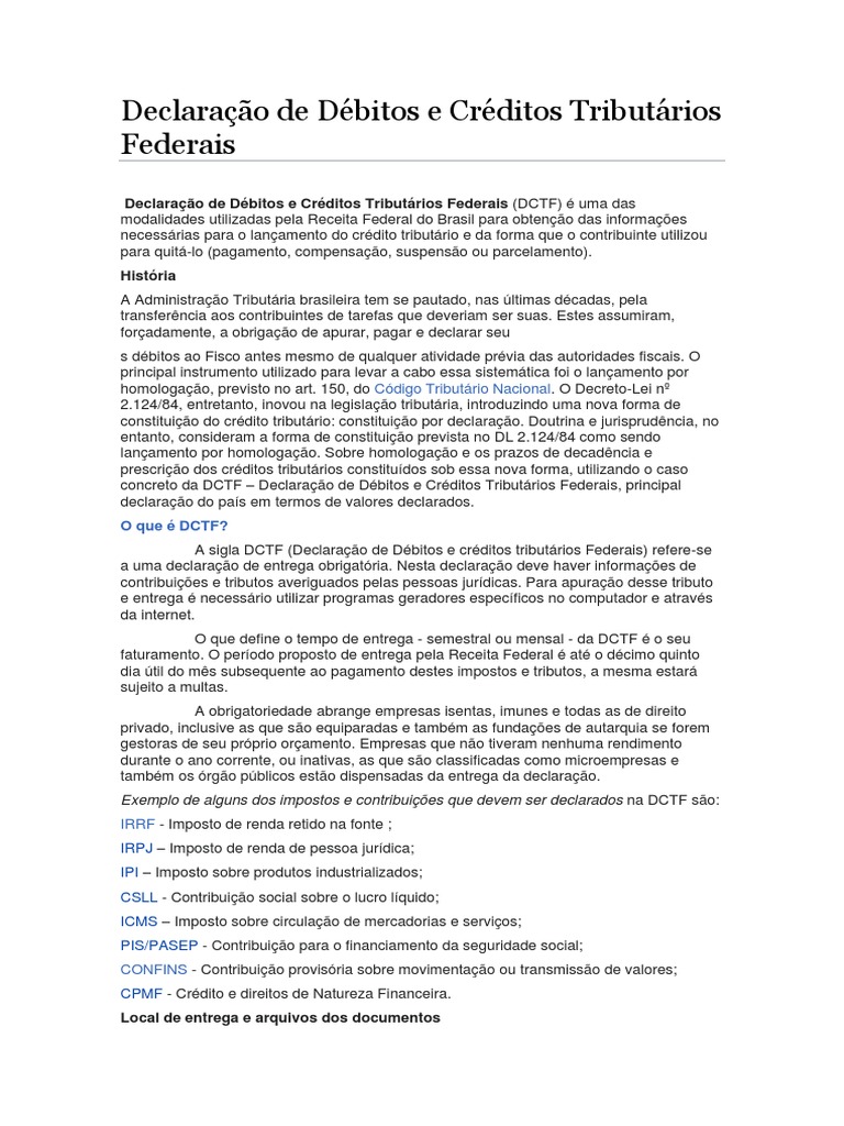 Manual da DCTF Mensal 2.5 | PDF | Impostos | Governo