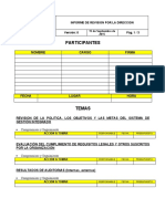 Informe de Revision Por La Dirección