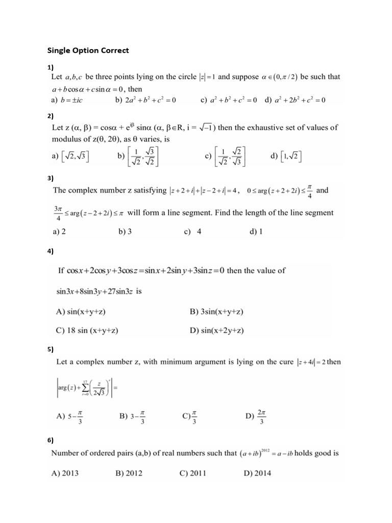 Complex Numbers | PDF