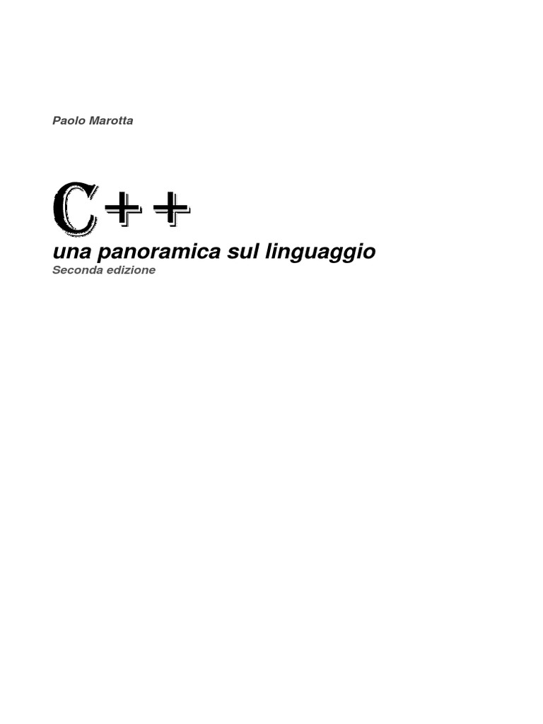 Libro - Programmazione - C++. Una Panoramica Sul Linguaggio (Marotta ...
