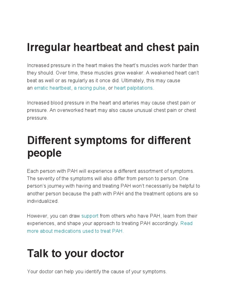 Irregular Heartbeat and Chest Pain PDF