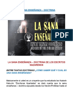 La Sana Enseñanza - Doctrina de Los Escritos Nazarenos