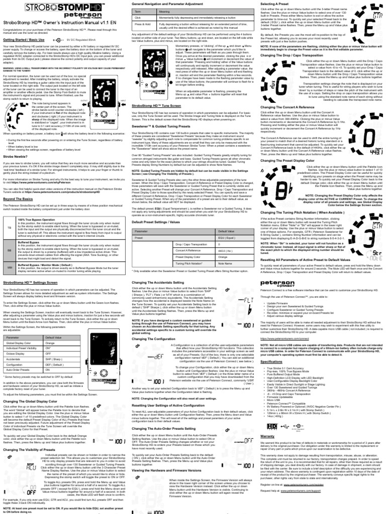 StroboStomp HD Manual v1.1 EN PDF Components