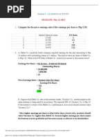 Compute For The Price Earnings Ratio If The Earnings Per Share Is PHP 5.50