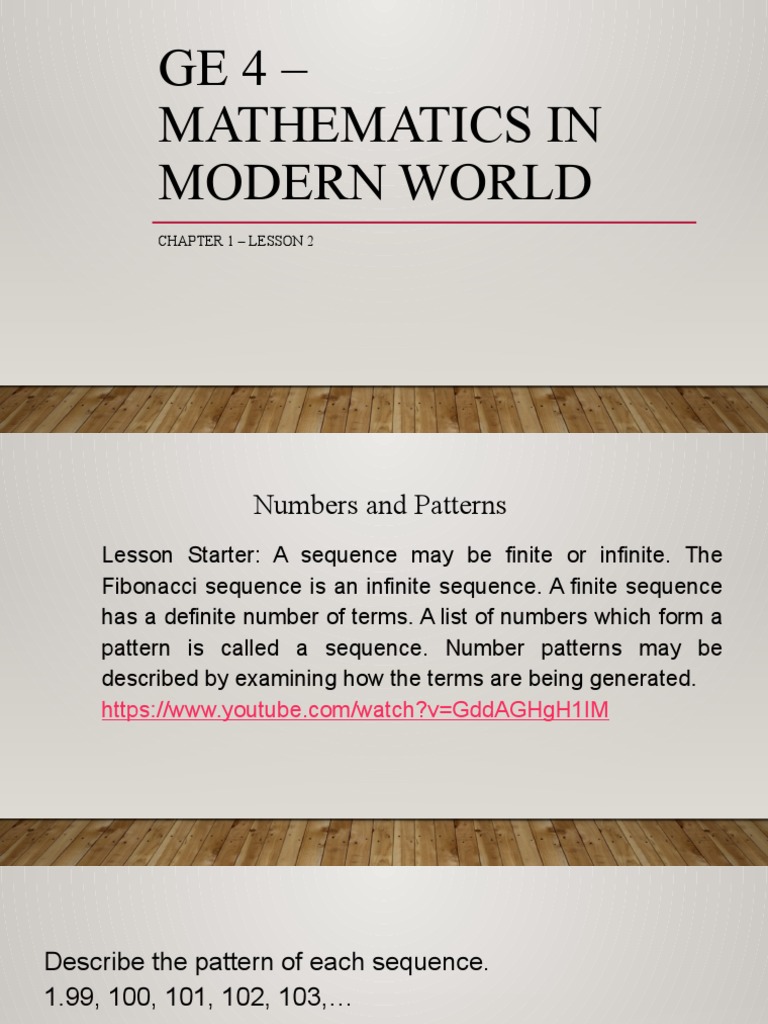Patterns and Sequences in Mathematics | PDF | Sequence | Numbers