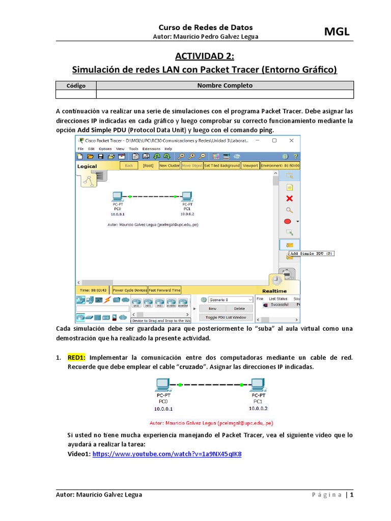 Simulación de Redes LAN en Packet Tracer | PDF | Red de computadoras ...