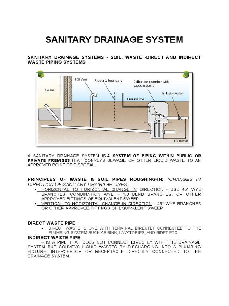 Overview of Sanitary Drainage Systems | PDF