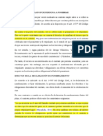 Contrato por persona a nombrar efectos