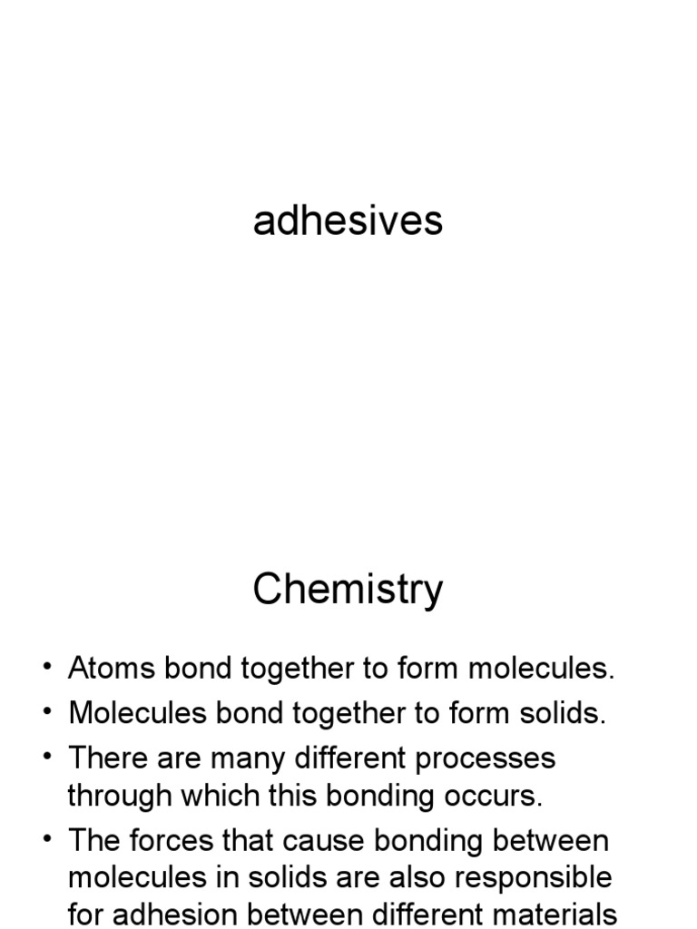 Introduction Adhesives1 PDF Adhesive Chemical Polarity