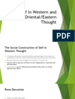The Self in Western and Oriental/Eastern Thought