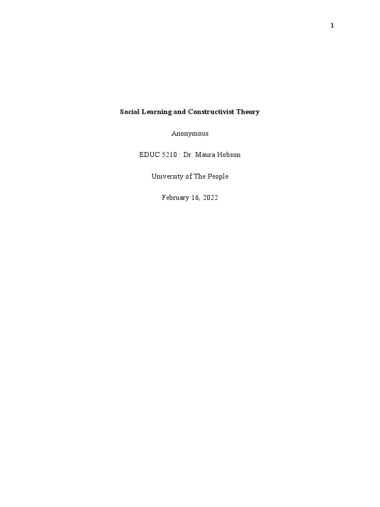 Social Learning vs. Constructivism | PDF | Constructivism (Philosophy ...