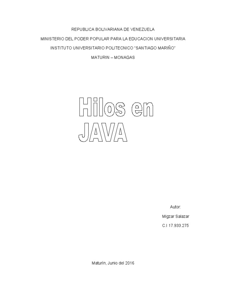 Introducción a Hilos en Java | PDF | Hilo (Computación) | Java ...