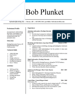 Bob Plunket Resume