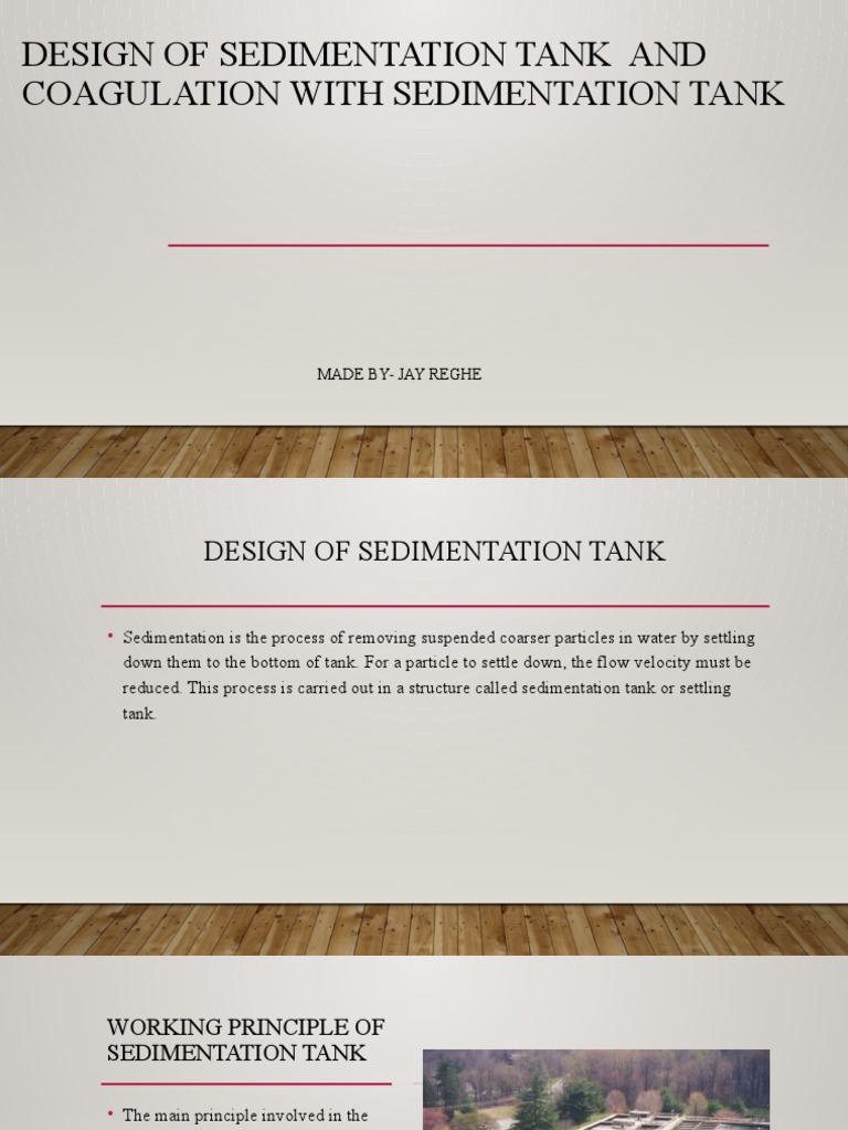 Intermittent Sedimentation Tank Design | PDF | Filtration | Physical ...