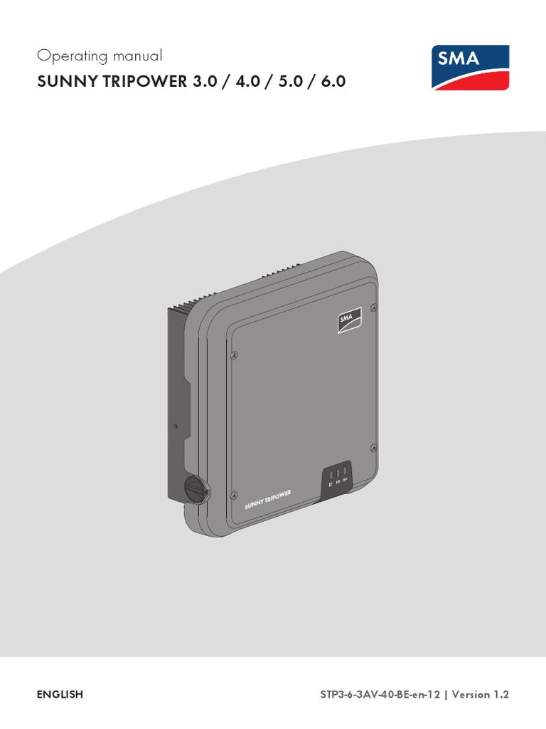 Installation Manual SMA STP 3.0 3AV 40 | PDF | Photovoltaics | Solar Panel