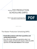 Master Production Schedule and MRP