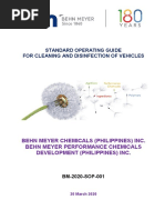 Standard Operating Guide For Cleaning and Disinfection of Vehicles