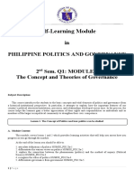 Self-Learning Module: in Philippine Politics and Governance 2 Sem. Q1: MODULE 1 The Concept and Theories of Governance