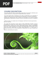 Course Description: MATHEMATICS in The MODERN WORLD First Semester SY 2021 - 2022