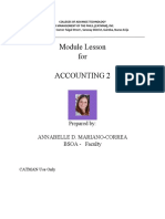 Module Lesson For Accounting 2: Prepared By: Annabelle D. Mariano-Correa BSOA - Faculty