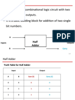 Half Adder Is A Combinational Logic Circuit With Two Inputs and Two Outputs. It Is A Basic Building Block For Addition of Two Single Bit Numbers