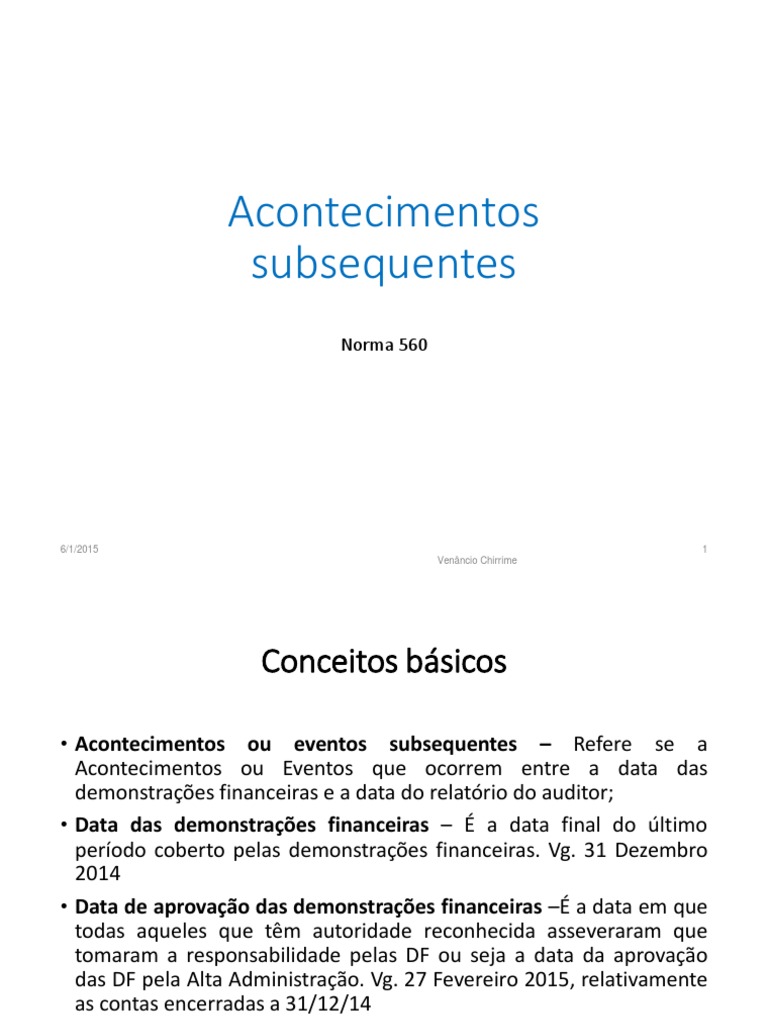 Licao 10 Eventos Subsequentes | PDF