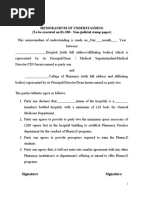 Memorandum of Understanding (To Be Executed On Rs.100/-Non-judicial Stamp Paper)