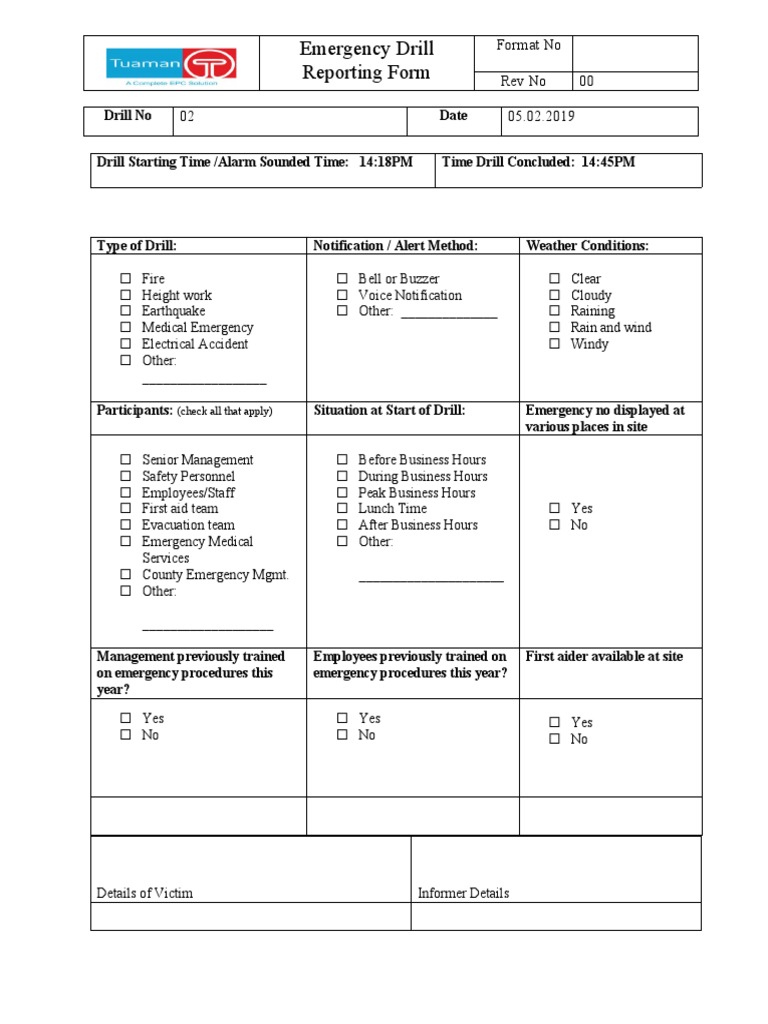 Emergency Drill Fall From Height PDF Emergency First Aid